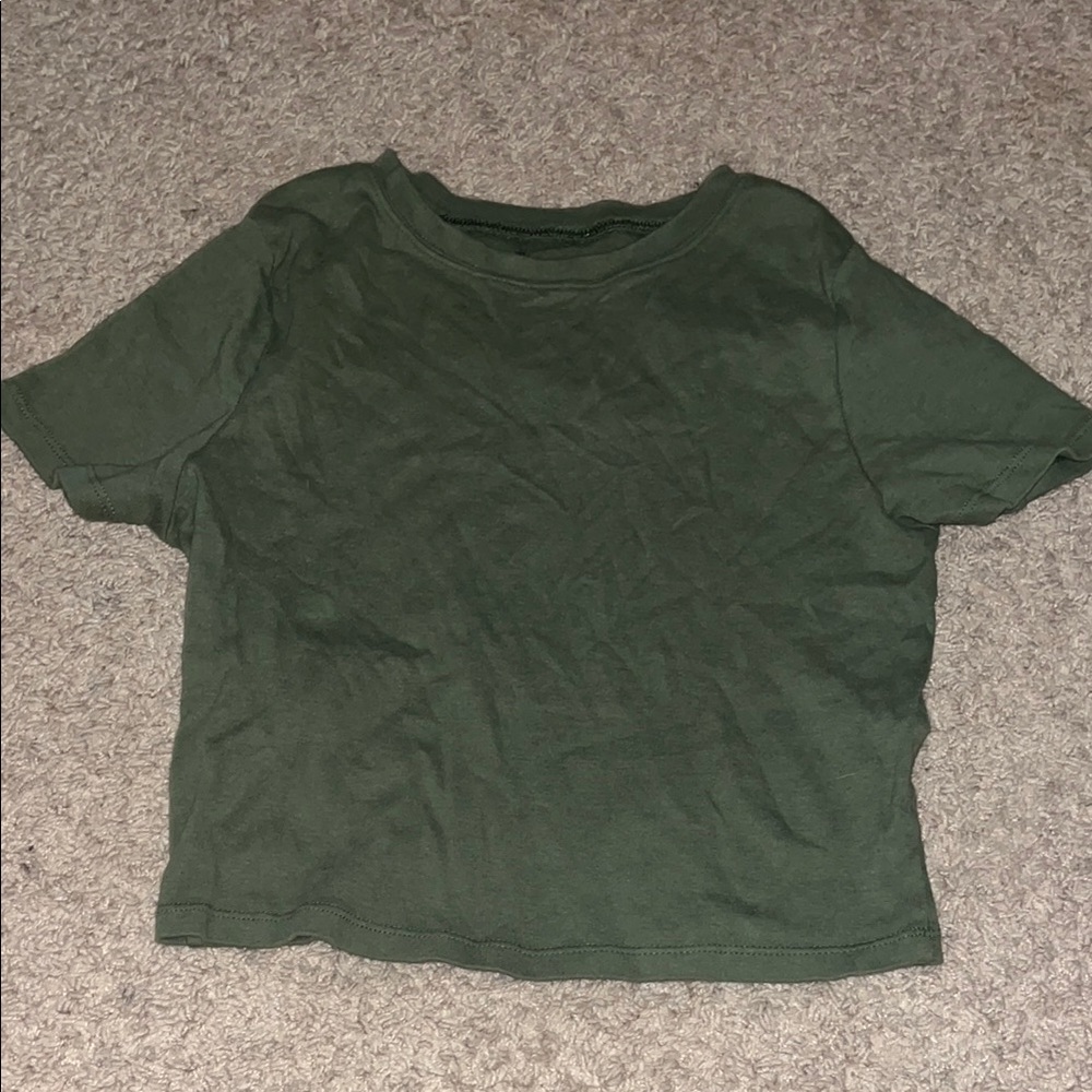 No Boundaries Green Boxy Short Sleeve T-Shirt